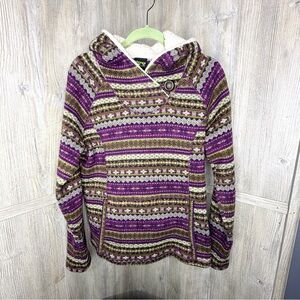 Koppen Hooded Pullover Nordic Pattern Sweater
